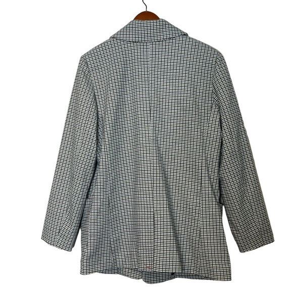 A New Day Oversized Plaid One Button Blazer Size L Pocket Blue Gray Academia NEW - Picture 4 of 15